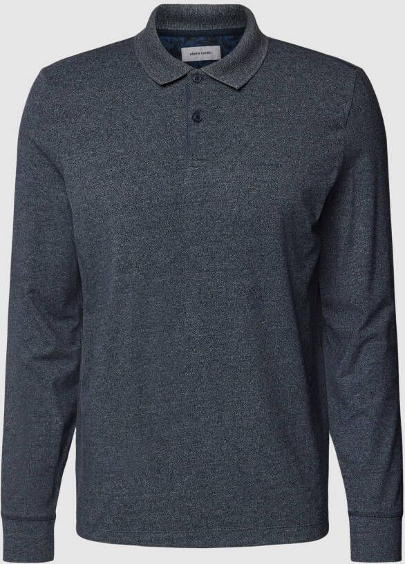 Pierre Cardin Shirt met lange mouwen polokraag en korte knoopsluiting