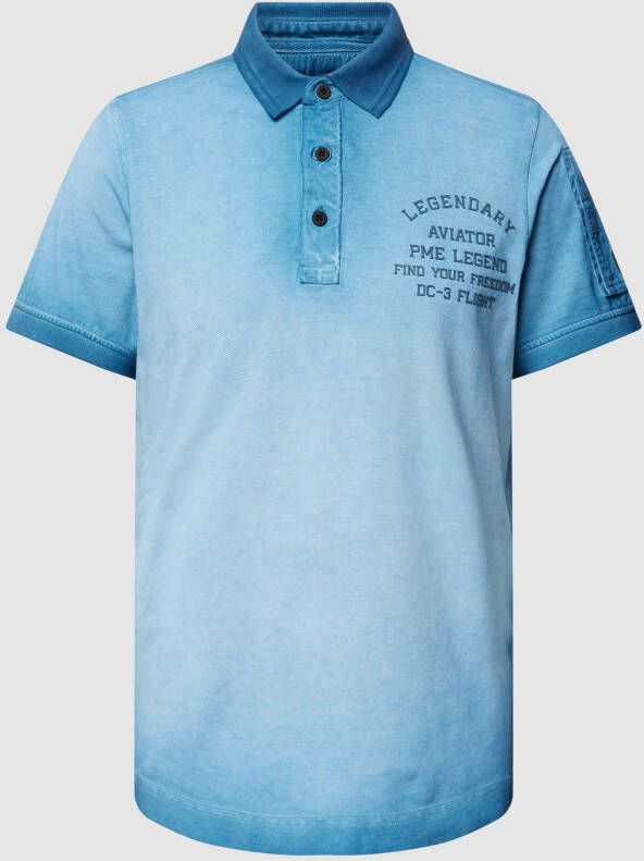 PME Legend Poloshirt van puur katoen in washed-out-look