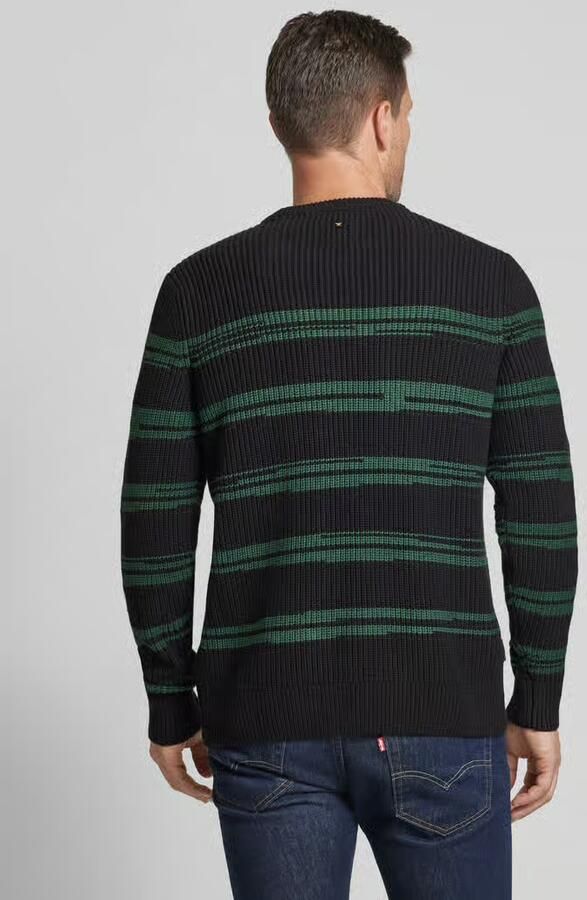 PME Legend Gestreepte gebreide trui voor heren Black Heren - Foto 3