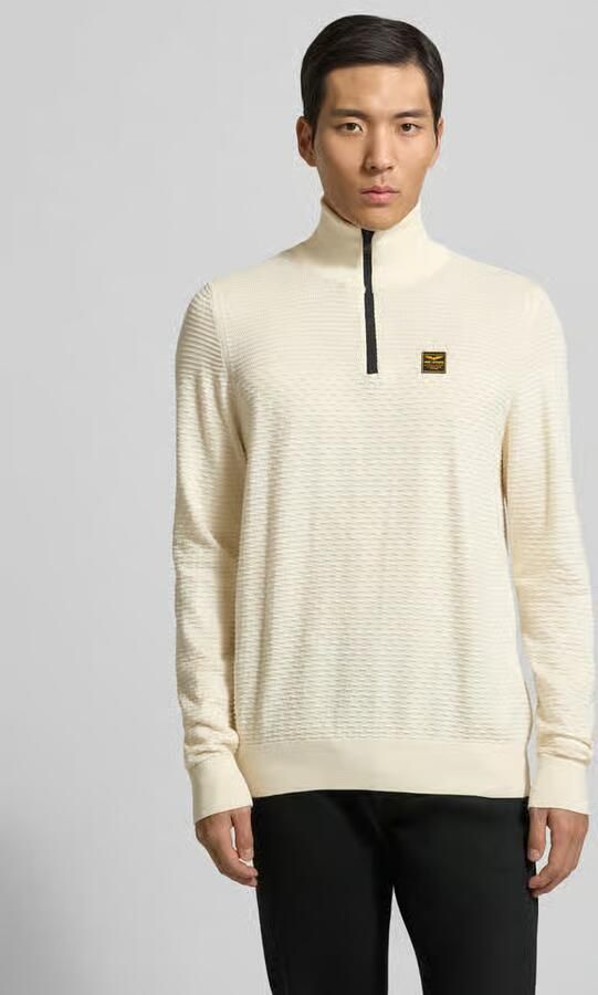 PME Legend Half Zip Structure Mouliné Trui Ecru - Foto 5