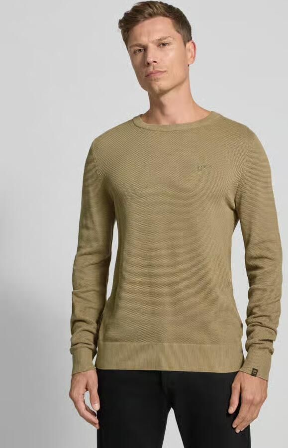 PME Legend Gebreide pullover met ronde hals en labelstitching - Foto 2