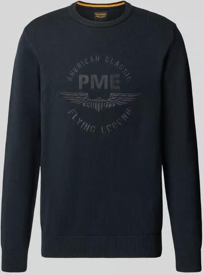 PME Legend Gebreide pullover van puur katoen met geborduurd logo - Foto 2