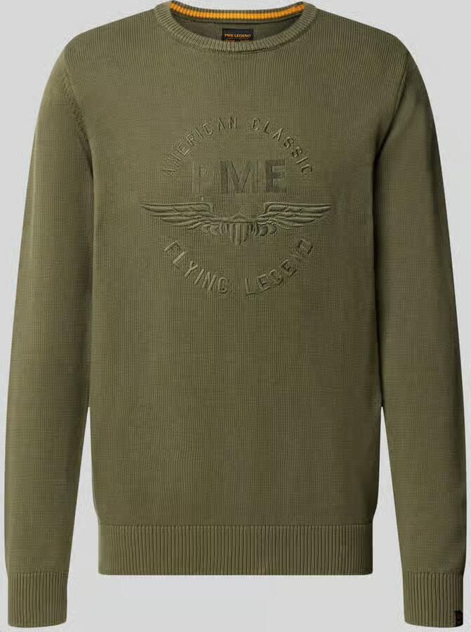 PME Legend Gebreide pullover van puur katoen met geborduurd logo - Foto 2