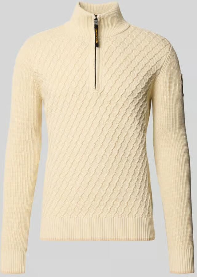PME LEGEND Heren Truien & Vesten Half Zip Collar Cotton Ecru - Foto 9