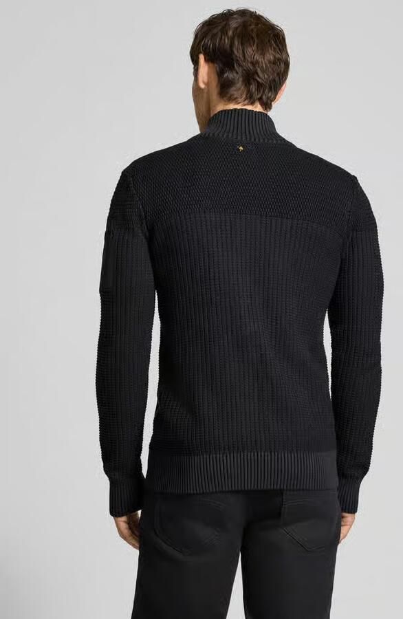 PME Legend Regular fit gebreid jack van puur katoen met labelstitching - Foto 7