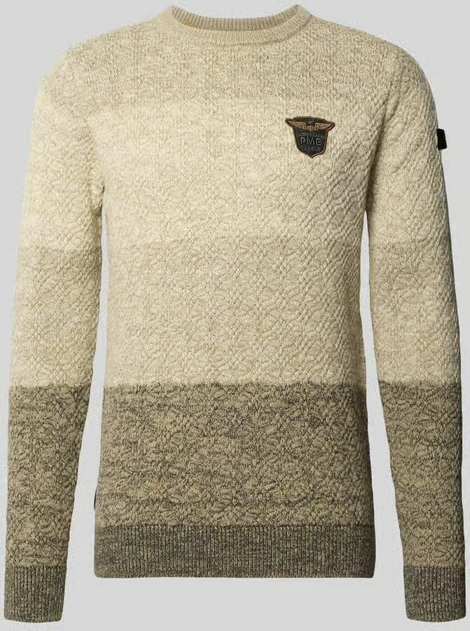 PME Legend Regular fit gebreide pullover van zuivere katoen met labeldetail - Foto 5