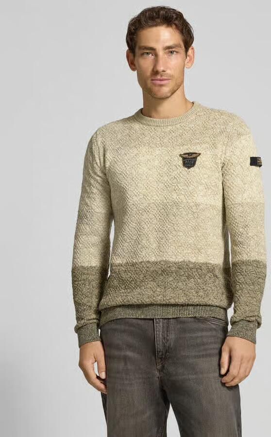PME Legend Regular fit gebreide pullover van zuivere katoen met labeldetail - Foto 7