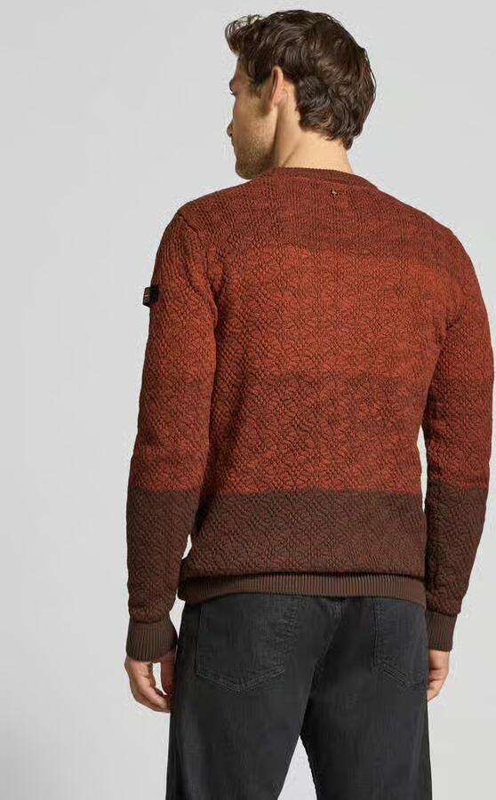 PME Legend Regular fit gebreide pullover van zuivere katoen met labeldetail - Foto 4