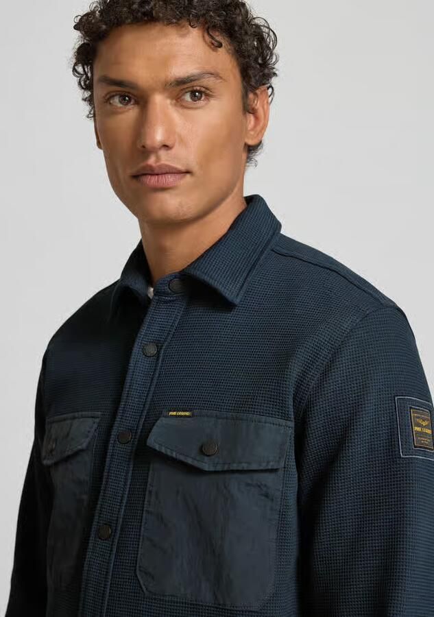 PME Legend Regular fit overhemdjack met borstzakken - Foto 4