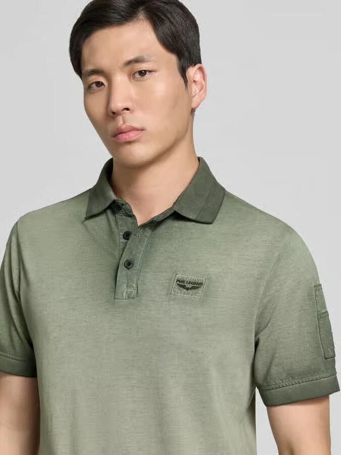 PME LEGEND Polo met cold-dye wassing en flight pocket - Foto 5