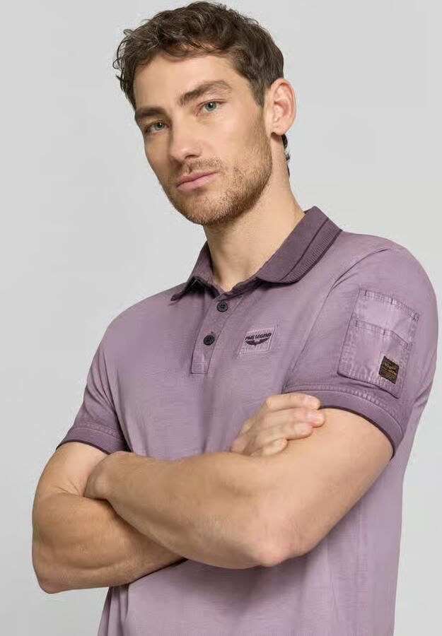 PME LEGEND Polo met cold-dye wassing en flight pocket - Foto 4