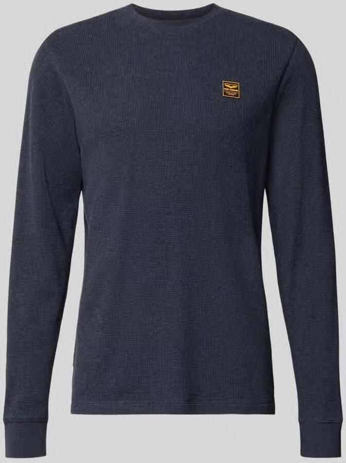 PME Legend Regular fit shirt met lange mouwen van katoen met wafelstructuur - Foto 3