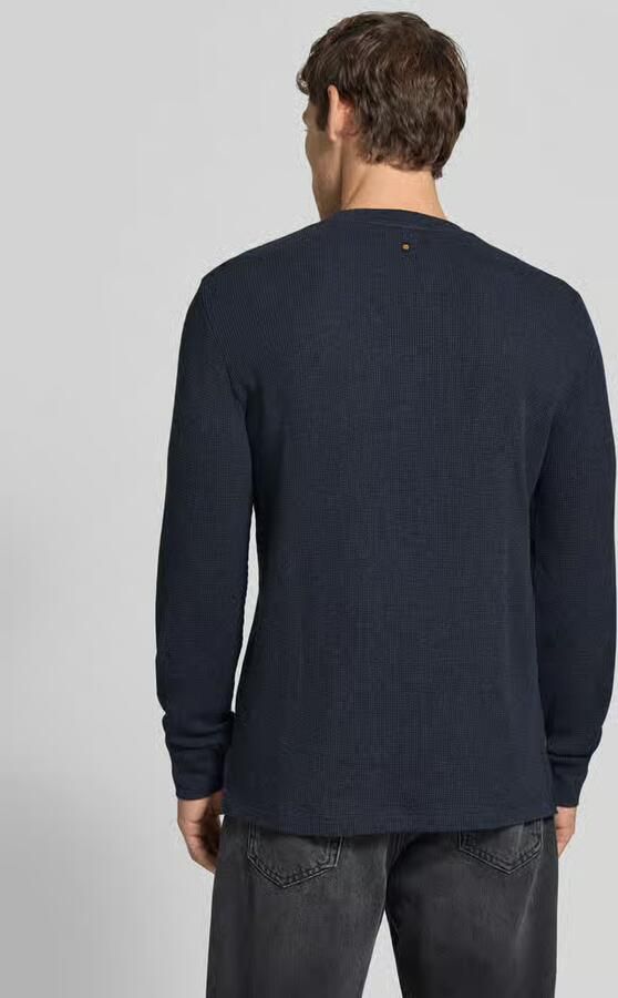 PME Legend Regular fit shirt met lange mouwen van katoen met wafelstructuur - Foto 4