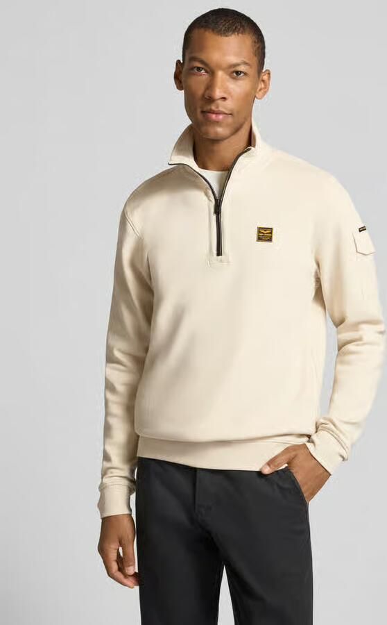 PME LEGEND Heren Truien & Vesten Half Zip Collar Interlock Jersey Ecru - Foto 12