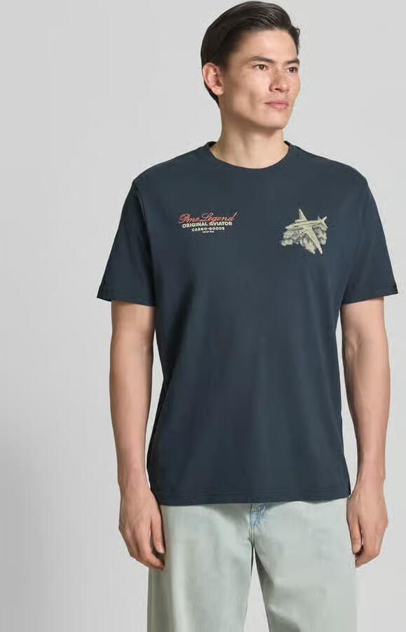 PME Legend relaxed fit T-shirt met label-prints en ronde hals - Foto 6