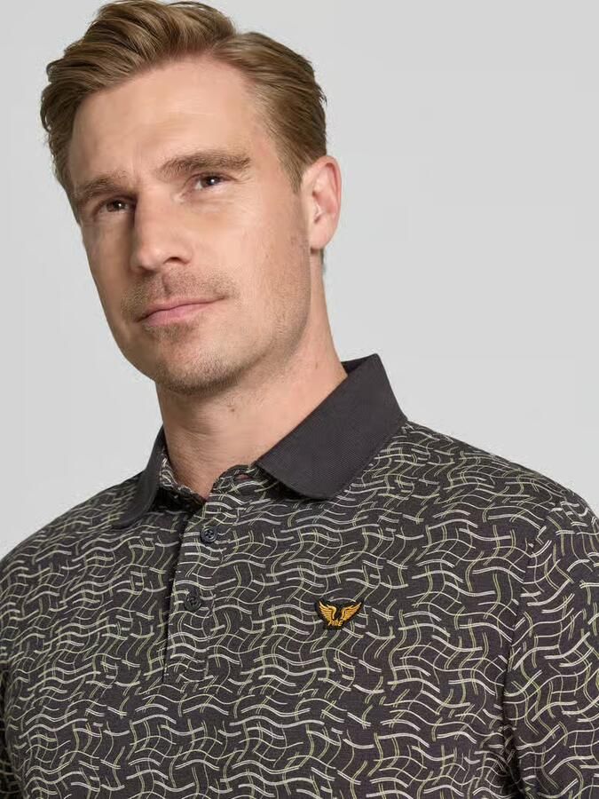 PME Legend regular fit polo met print donkerbruin - Foto 4