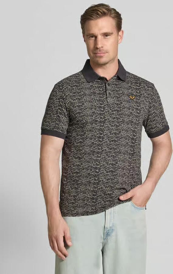 PME Legend regular fit polo met print donkerbruin - Foto 5