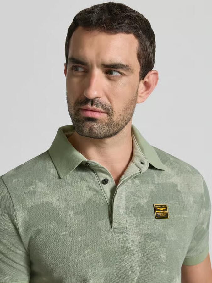 PME LEGEND Polo van piqué met allover print - Foto 4