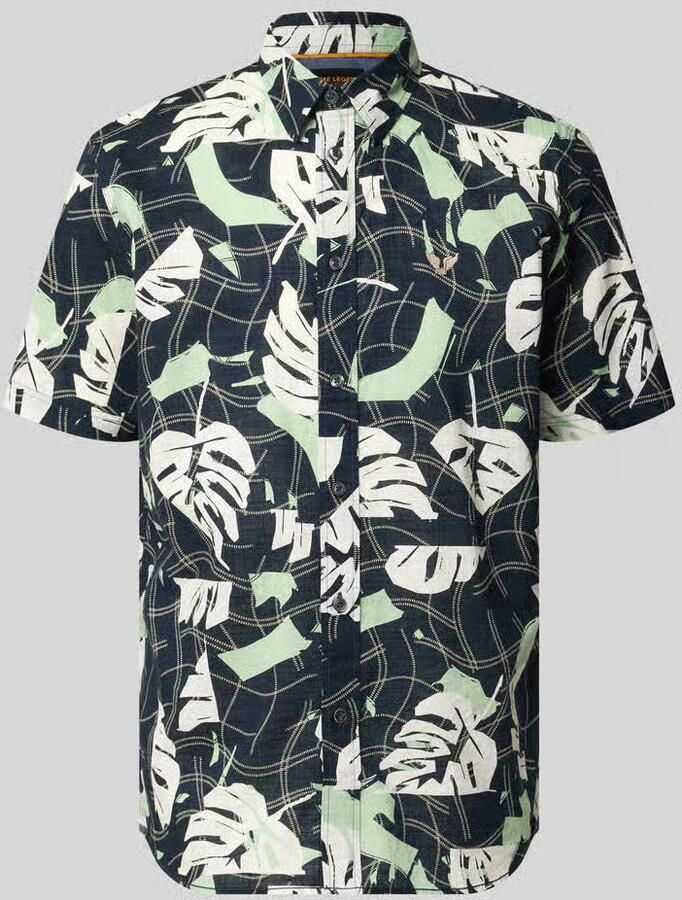 PME Legend slim fit vrijetijdsoverhemd in all-over look met kentkraag - Foto 3