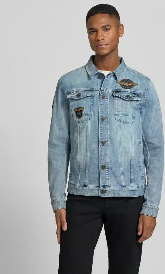 PME Legend Spijkerjack met labelpatches en borstzakken - Foto 9