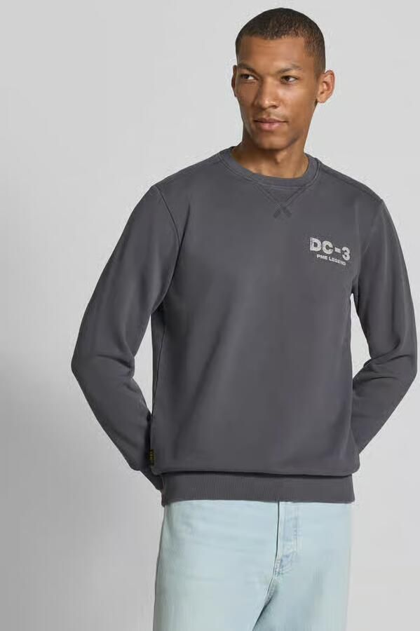 PME LEGEND Sweatshirt met garment-dye wassing en artwork - Foto 3