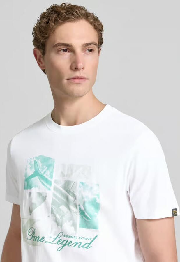 PME Legend T-shirt met labelprint en ronde hals