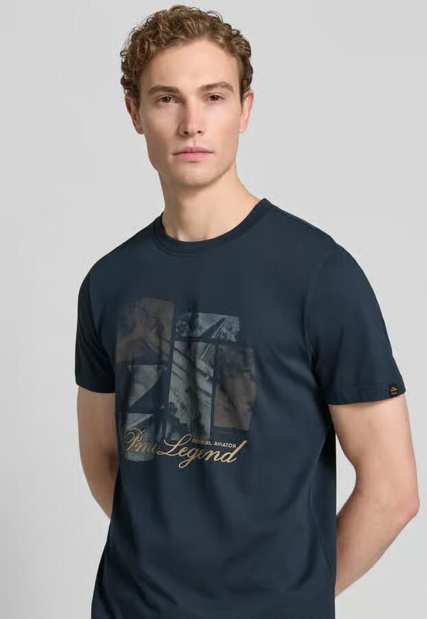 PME Legend T-shirt met labelprint en ronde hals - Foto 3