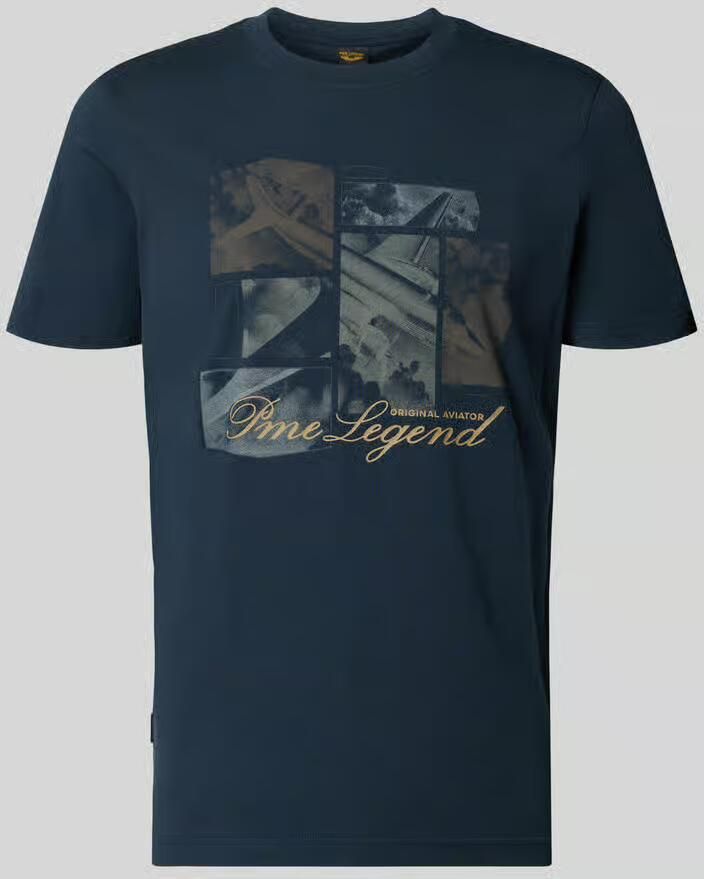 PME Legend T-shirt met labelprint en ronde hals - Foto 4
