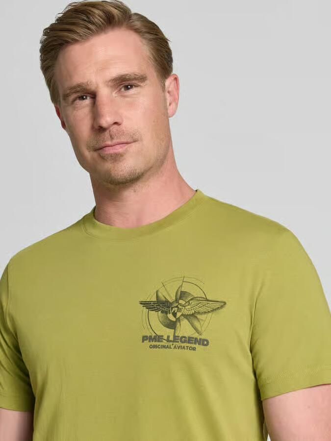 PME LEGEND T-shirt van jersey met klein artwork op de borst - Foto 5