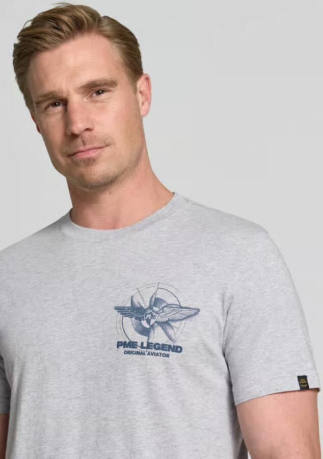 PME LEGEND T-shirt van jersey met klein artwork op de borst - Foto 3
