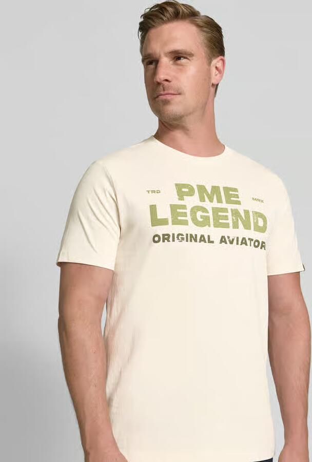 PME Legend regular fit T-shirt met logo gebroken wit - Foto 5