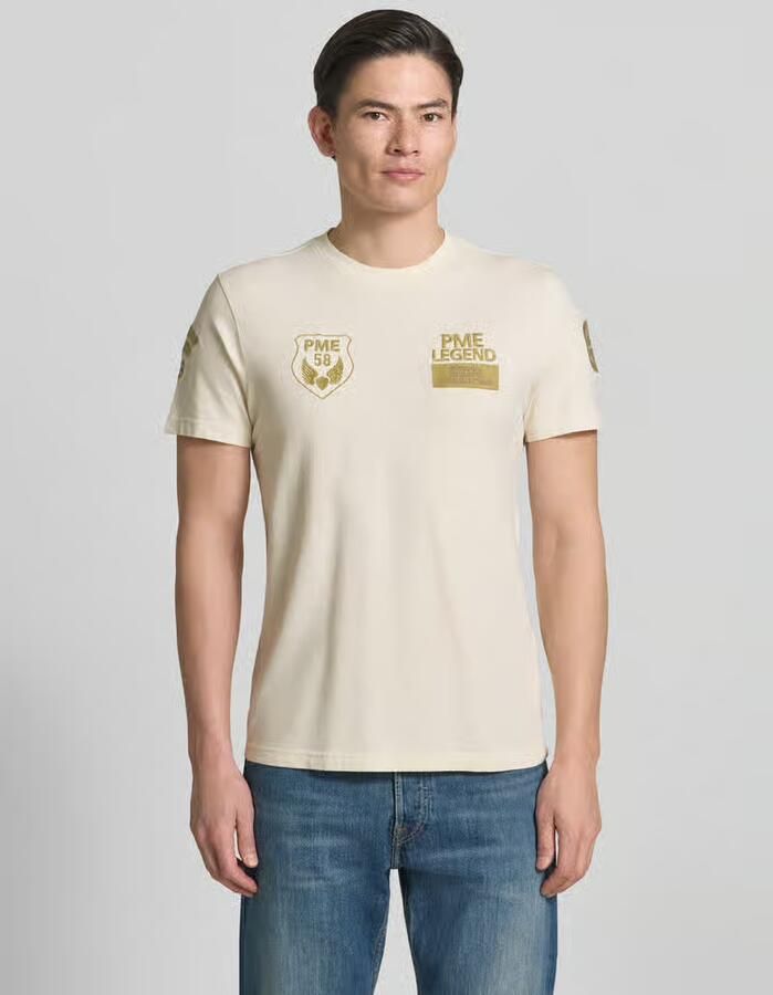 PME LEGEND T-shirt van jersey met meerdere badges - Foto 6