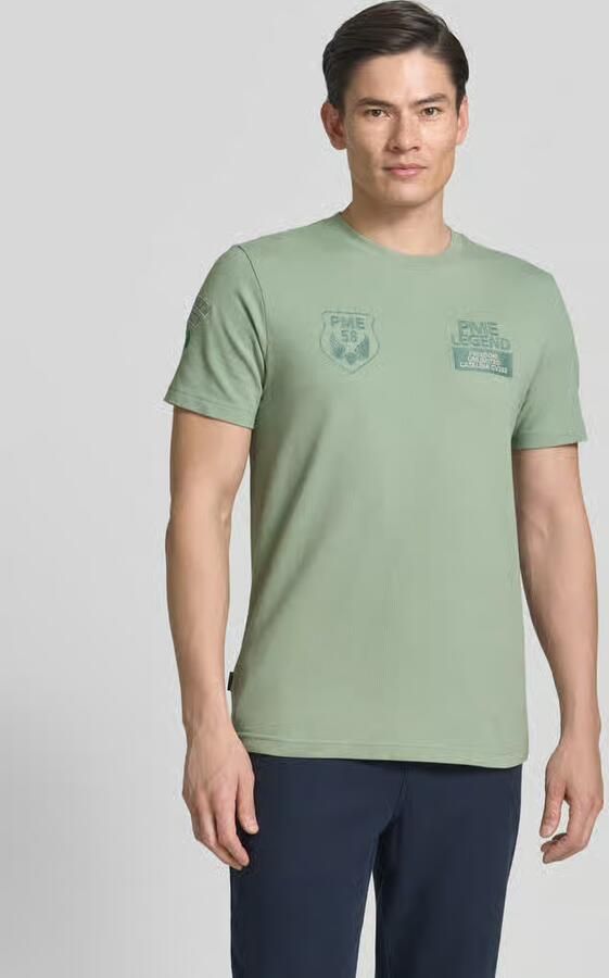 PME LEGEND T-shirt van jersey met meerdere badges - Foto 5