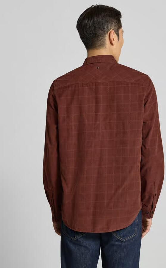 PME LEGEND Heren Overhemden Corduroy Shaved Square casual 2 Bordeaux - Foto 6