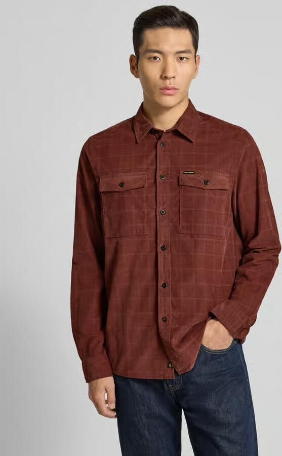 PME LEGEND Heren Overhemden Corduroy Shaved Square casual 2 Bordeaux - Foto 7