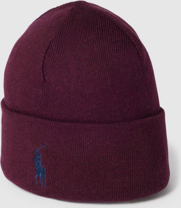 Polo Ralph Lauren Beanie met brede omslag en labelstitching