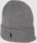 Polo Ralph Lauren Grijze Gebreide Muts met Geborduurde Pony Blue Heren - Thumbnail 2