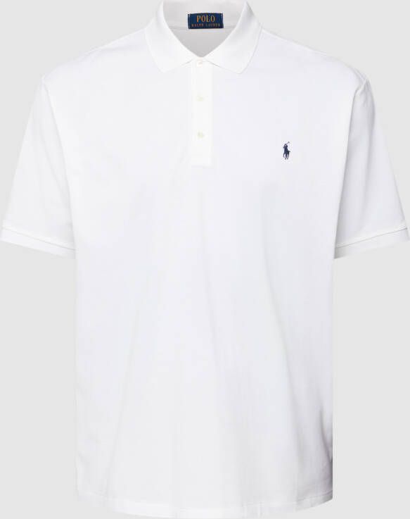 Polo Ralph Lauren Ralph Lauren Big & Tall poloshirt wit met donkerblauw logo