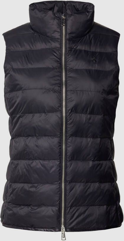 Ralph Lauren Opvouwbare gewatteerde vest met logo borduursel Black Dames