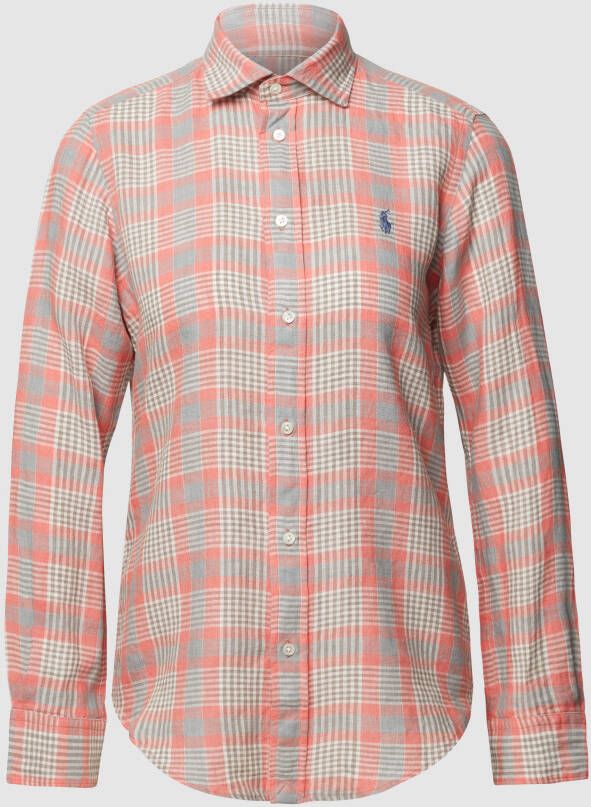 Polo Ralph Lauren Classic fit linnen blouse met ruitmotief