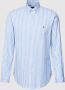 Ralph Lauren Slim Fit Button Down Gestreept Oxford Overhemd Blue Heren - Thumbnail 1