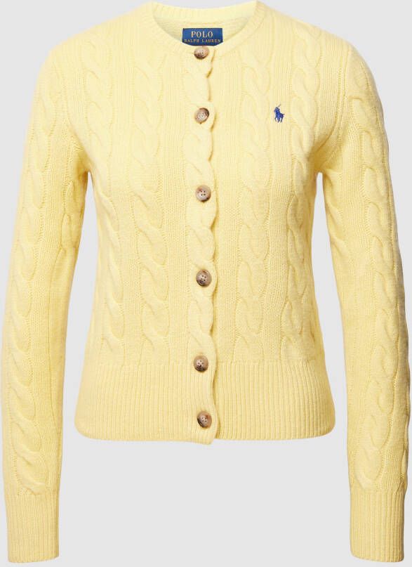 Polo Ralph Lauren Gebreid vest met labelstitching model 'CARDIGAN LONG SLEEVE'