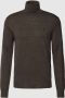 POLO Ralph Lauren fijngebreide wollen coltrui met logo brown heather - Thumbnail 2