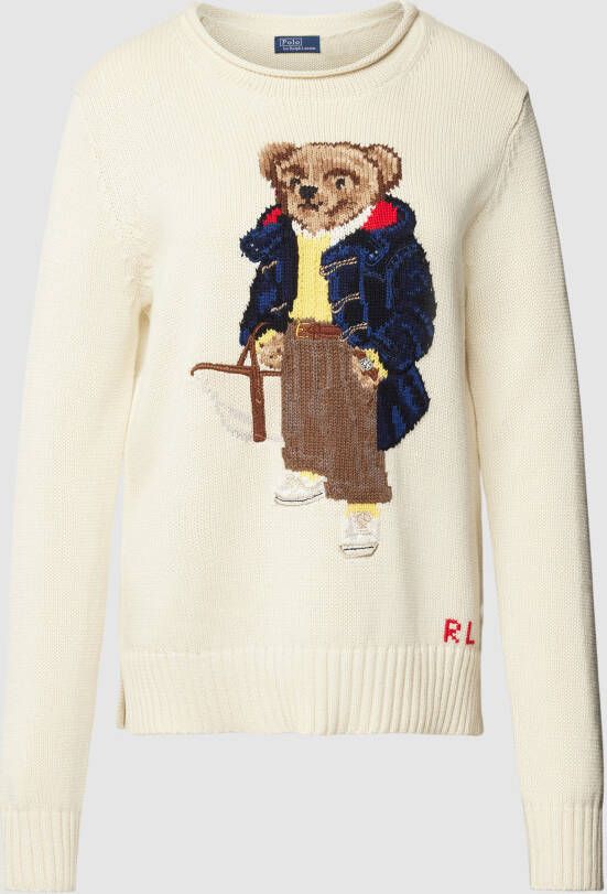 Polo Ralph Lauren Gebreide pullover met labeldetails model 'BEAR'