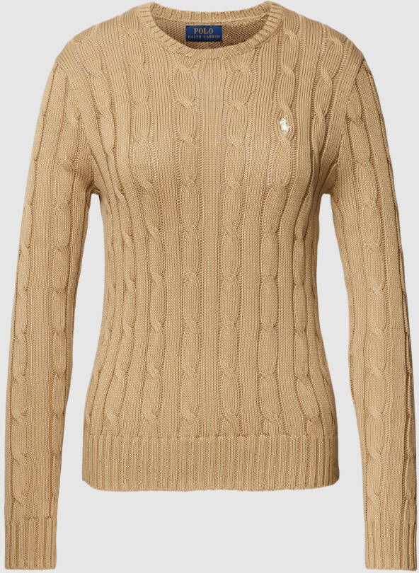 Polo Ralph Lauren Gebreide pullover met labelstitching model 'JULIANNA'