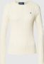 Polo Ralph Lauren Kimberly LS Pullover V-Hals Gebreide Trui voor Moderne Vrouwen White Dames - Thumbnail 3
