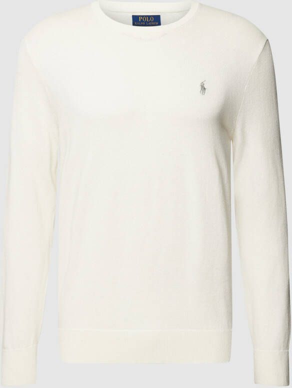 Polo Ralph Lauren Gebreide pullover van een mix van katoen en kasjmier met logostitching