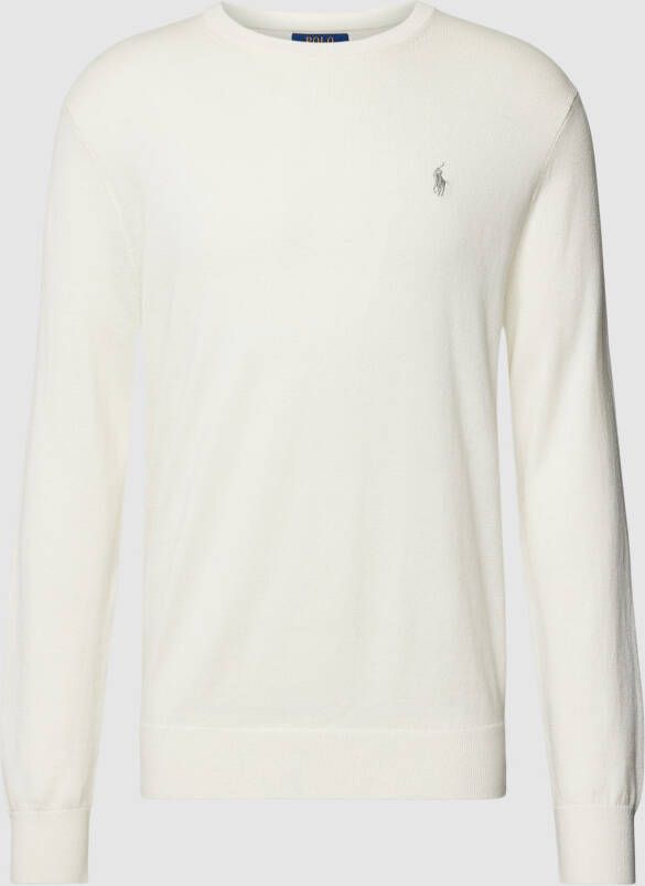 Polo Ralph Lauren Gebreide pullover van een mix van katoen en kasjmier met logostitching