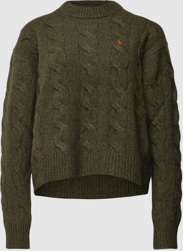 Polo Ralph Lauren Gebreide pullover van een mix van wol en kasjmier met kabelpatroon