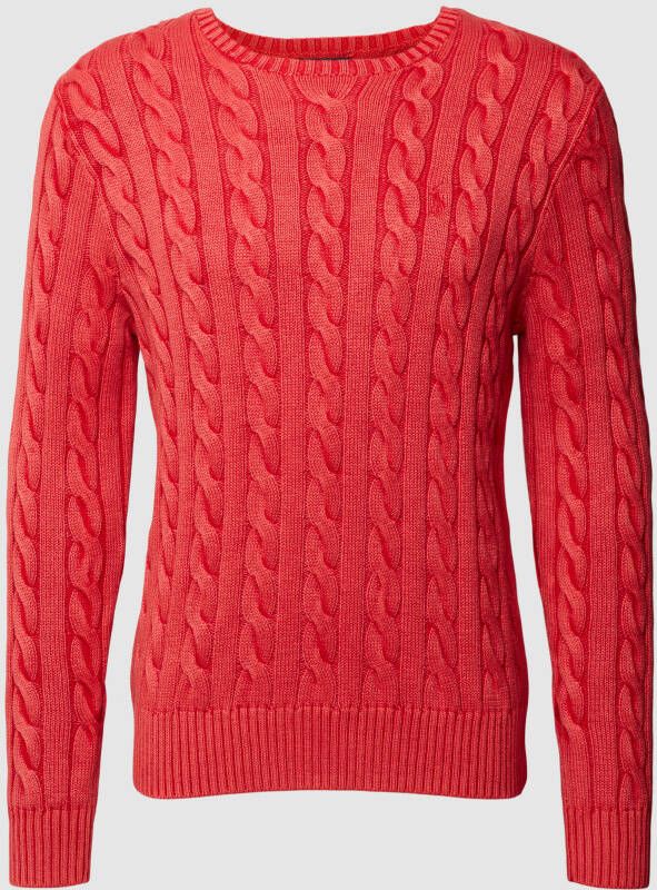 Polo Ralph Lauren Gebreide pullover van katoen met kabelpatroon